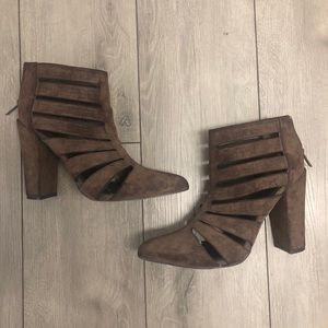 Brown cage heels 8